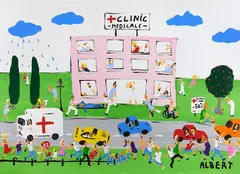 Albert Willem, Palliative, but we party on!, 2024, Acrylic on canvas