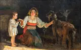 Filippo Palizzi, Inside a barn, Oil on canvas