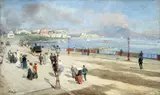 Attilio Pratella, Walk along Via Caracciolo, tempera on paper