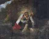 Pieter van Hanselaere, The wounded bandit, oil on canvas
