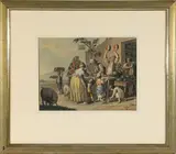 Saverio della Gatta, a) Return from Montevergine; b) The Neapolitan Melonaro, pair of watercolors on paper