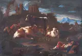 Domenico Brandi, Shepherd at rest, Oil on canvas