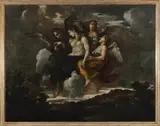 Girolamo Troppa, Saint Mary Magdalene taken to heaven by angels, oil on canvas