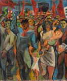 Paolo Ricci, Il corteo, 1948, Oil on canvas