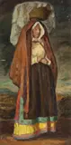 Pasquarosa Marcelli, Contadina sarda, Oil on cardboard