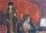 Alberto Sughi, Untitled, Oil on canvas paper