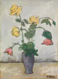 Ottone Rosai, Fiori, 1954, Oil on canvas