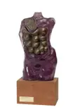 Salvador Dalí, Maternitè, 1978, Sculpture in amethyst glass and gilded bronze