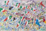 Eduardo Palumbo, Funerali di Almirante, 1988, Oil on canvas
