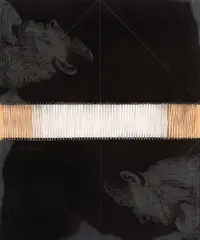 Carlo Alfano, Studio per Narciso, 1984, Mixed media on canvas (thread