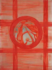 Domenico Bianchi, Senza titolo, 1997, Pigments on silver on canvas paper