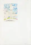 Franco Angeli, Senza titolo, Watercolor and pencil on paper applied to canvas