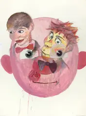Tony Oursler, Blu win, 2003, Acrilyc on paper