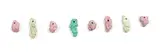 Angela Bulloch, Chewed Gum, 1998, n.8 painted tin casts of chewed gum