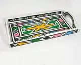 Esther Mahlangu, Untitled, 2009, Painted wooden tray