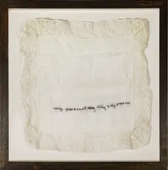 Oliver Clegg, Worry gives a small thing a big shadow, Embroidery on lace