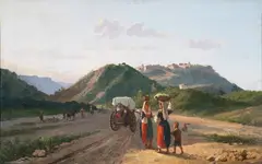 Giuseppe Laezza, Ritorno dal mercato, oil on canvas