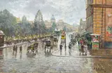 Attilio Pratella, Via Foria, oil on panel