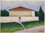 Ottone Rosai, Casa in campagna, 1955, Oil on hardboard