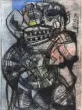 Lotti van der Gaag, Carla's Eerste, 1952, Mixed media on paper