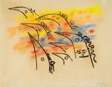Wifredo Lam, Uccelli, 1960, Pastels on paper