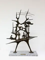 Carmelo Cappello, Restituiteci alla dignità del lavoro, 1959, Bronze sculpture with marble base