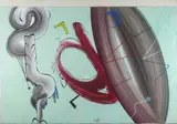 Sergio Dangelo, La grande chutel, Tempera and mixed media on canvas