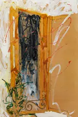 Mario Schifano, Finestra, 1982, Enamel and acrylic on brown paper applied on canvas