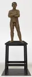 Stephan Balkenhol, Männlicher Akt, 2008, Patinated bronze and lacquer on iron base