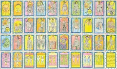 Mythologie Bethé: la legende de la genese de l'universe et des races by Frédéric Bruly Bouabré, 2008, N. 40 ballpoint pen and colored pencils on cardboard, offered May 2025
