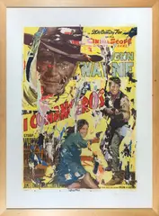 I comanceros by Rotella, 1996, Seridecollage on paper, offered May 2025