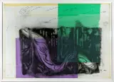Nathalie Djurberg, Waterfall variation, 2015, Screen printing on Hahnemühle paper and collage