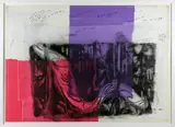 Nathalie Djurberg, Waterfall variation, 2015, Screen printing on Hahnemühle paper and collage