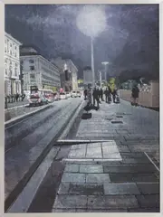 Bernardo Siciliano, Tenera è la notte, ROMA, 2019, Oil on canvas