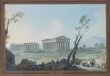 Saverio della Gatta, Temples of Paestum, gouache on paper