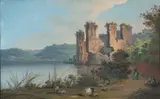Pietro Fabris, Il Templio di Apollo sul lago di Averno, gouache on paper