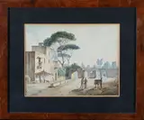 Giacinto Gigante, Ponti rossi vicino Napoli, pencil and watercolur on paper