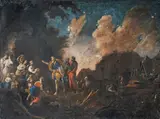 Moses makes water flow from the rock by detto Micco Spadaro Domenico Gargiulo, oil on canvas, offered Nov 2024