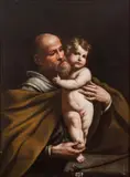 Andrea Vaccaro, San Giuseppe con Gesù bambino, oil on canvas