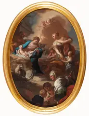Adorazione dei pastori by Francesco de Mura, oil on canvas in ovale, offered May 2023