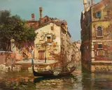 Carlo Brancaccio, Canale Veneziano con gondole