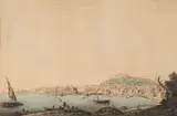 Alessandro D'Anna, Veduta di Napoli, watercolour on paper