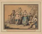Saverio della Gatta, Costumi abruzzesi, watercolour and tempera on paper
