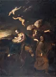 Luciano Borzone, Fuga in Egitto, oil on canvas