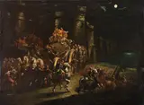 Solenne corteo commemorativo in onore di un re by detto Filippo Napoletano Filippo Angeli, oil on canvas, offered Jun 2022