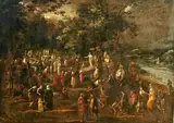 Cornelio Brusco, La Predica di San Giovanni Battista, oil on canvas
