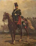 Auguste Gardanne, Uomo a cavallo, oil on canvas