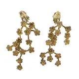 Paola Gandolfi, "Omaggio floreale earrings", golden silver pendants