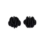 Rita Miranda, "Scaglie series earrings", lobe earrings in hand-modelled black porcelain and enamel and