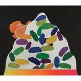 Concetto Pozzati, "Up there in the mountains", 1970, color silk-screen printing on mirror